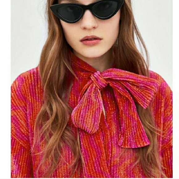 Zara shimmer blouse sz M - Picture 2 of 4